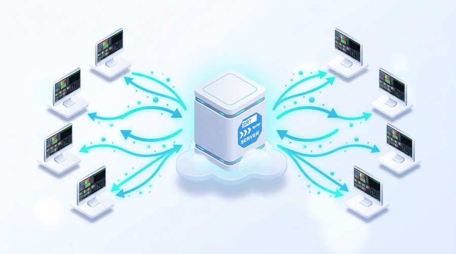 vMix telebridge via satellite with SRT Mini Server