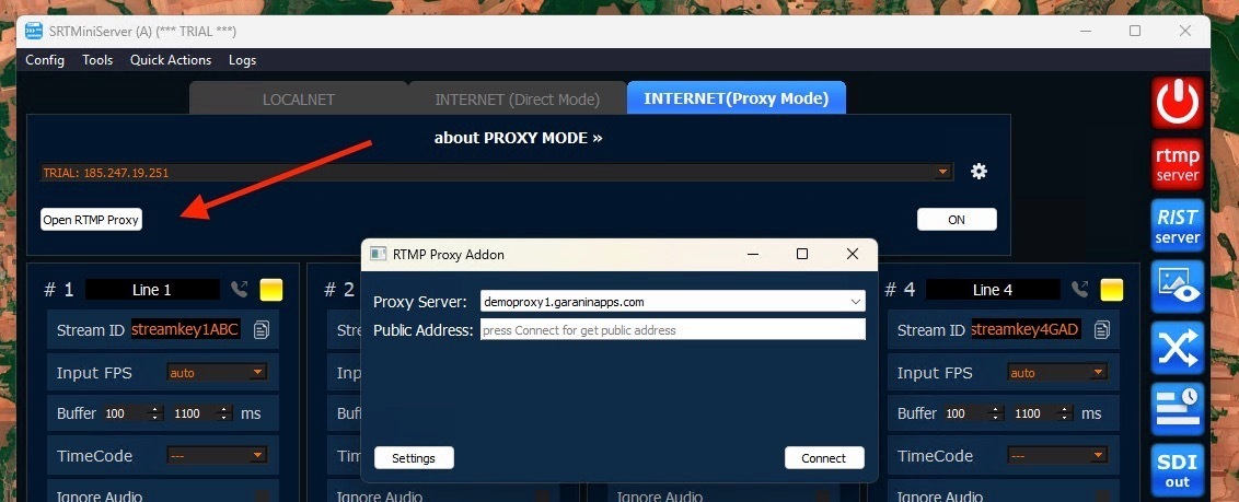RTMP inside SRT Mini Server